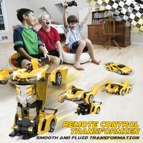 Transform Remote Control Car Toy for Kids 4-8, 2.4GHz RC Car with 360° Rotation and One-Key Transformation