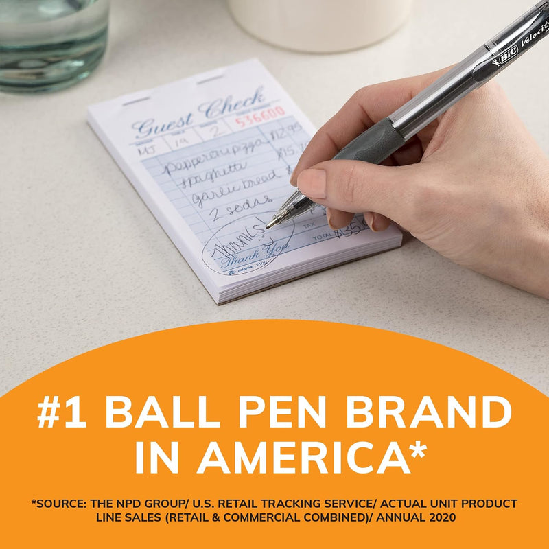 BIC Glide Bold Black Ballpoint Pens, Bold Point (1.6mm), 12-Count Pack, Retractable Ballpoint Pens With Comfortable Full Grip (VLGB11-BLK)