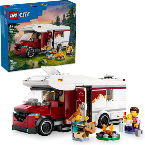 LEGO City Holiday Adventure Camper Van Building Toy Set with 3 Minifigures and Accessories