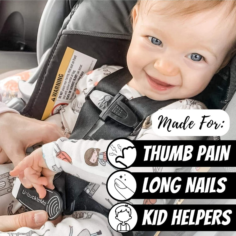 UnbuckleMe Car Seat Buckle Release Tool - Easy Opener Aid for Arthritis, Long Nails, Older Kids - Button Pusher for Infant, Toddler, Convertible 5 pt Harness car Seats - As Seen on Shark Tank (Lime)