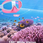 Keary 2 Pack Kids Swim Goggles with Nose Cover for 3-12 Anti-UV Anti-Fog Pool Water Swimming Goggles Boys Girls Youth Toddler