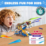 Smartivity DIY 2in1 Hydraulic Paper Airplanes & Darts Launcher STEM Toy for Kids Ages 6-12