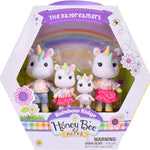 Sunny Days Entertainment Honey Bee Acres Rainbow Ridge Daydreamers Unicorn Family – 4 Miniature Flocked Dolls | Small Fantasy Collectible Figures | Pretend Play Toys for Kids
