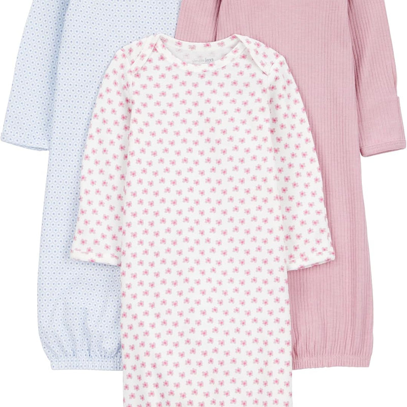 Simple Joys by Carter's Baby Girls' 3-pack Cotton Sleeper Gown
