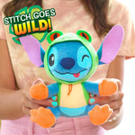 Disney Stitch Goes Wild Small Plush - Stitch Frog, Soft Collectible Plush Stuffed Animal Toy with Wild Details, Cute & Fluffy, for Kids, Fans & Collectors by Just Play