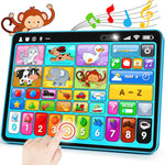 Peacurh Trilingual Learning Toy Tablet with Music & Sound, Montessori Speech Musical Therapy Toys, Gifts for Boy, Girl, Baby, Toddler, for Age 1, 2, 3 Year Old (12-18 Months)