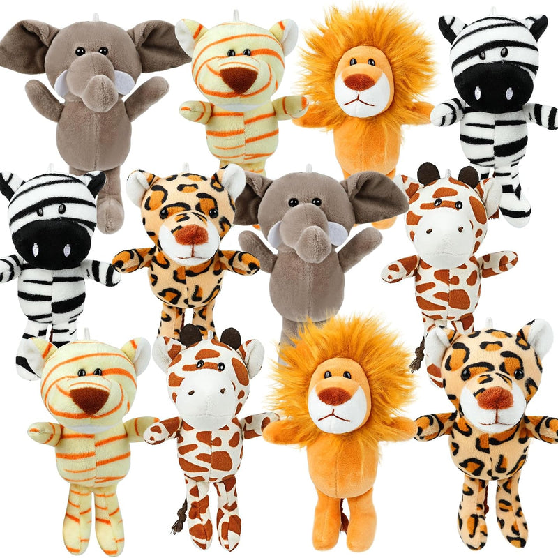 12 Pack Small Stuffed Animals Bulk, 4.5 Inch Mini Plush Toys, Treasure Box Toys for Classroom, Party Favors for Kids, Plush Keychain, Claw Machine Prizes, Baby Shower Decorations