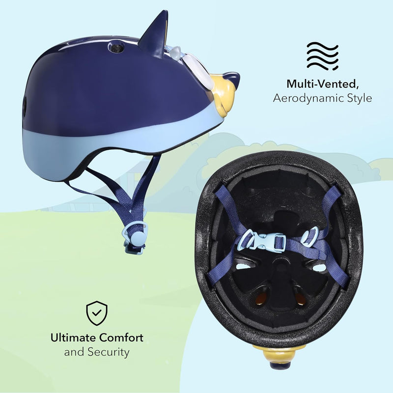 Bluey Kids Bike Helmet, Adjustable Fit, Safety for Cycling, Skateboarding, Scooters, Ages 5+