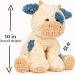 GUND Cozys Collection Cow, Stuffed Animal for Ages 0 and Up, Spring Decor Plush Toy, Cream/Blue, 10”