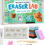 DIY Clay Cute Mini Animal Eraser Kit for Kids Ages 4-12 | Birthday Gifts for Girls & Boys, Students Desk Pet Animals, Make Your Own Erasers, Arts and Crafts