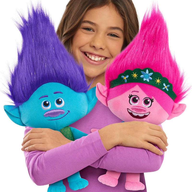 Trolls 13-inch World Tour Poppy & Branch Friendship Plush 2-Pack Stuffed Animals, Kids Toys for Ages 3 Up, Amazon Exclusive by Just Play