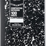 Amazon Basics Composition Notebook, College Ruled, 100 Sheets, 9.75" x 7.5", Assorted Marble Colors, 4-Pack