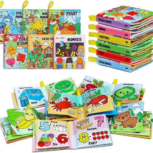 OKOOKO Soft Baby Books Set with 6 Themes for Newborns and Toddlers