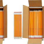 Amazon Basics Wood-Cased #2 Pencils for Writing, Drawing and Sketching, Pre-sharpened, HB Soft Lead with Erasers, Teacher Supplies, 150 Count, Yellow