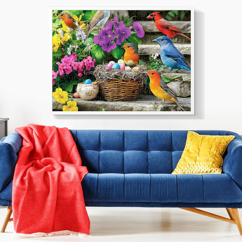 300-Piece Colorful Hummingbird Jigsaw Puzzle for Adults, 20.5x15 in