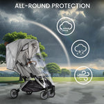 bemece Clear Stroller Rain Cover, Breathable Transparent Weather Shield | Universal EVA Stroller Rain Cover, Rain/Wind/Snow/Dust Proof, Air Vents, All-round Portection, Durable, Portable