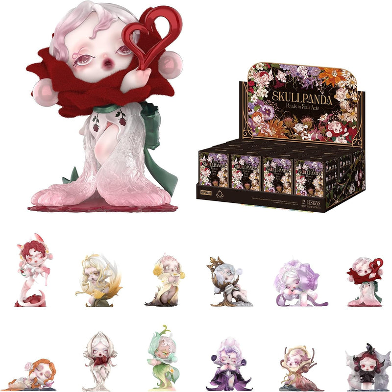 POP MART SKULLPANDA Petals in Four Acts Series Action Figures, Blind Box, Mystery Box, Collectible Toys Home Decorations, Holiday Birthday Gifts for Girls and Boys, Single Box