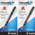 Pilot, Precise V7, Fine Point 0.7 mm, Black Ink Pens, Pack of 12 | rollerball pen for smooth writing, perfect for notes and journaling, smudge resistant rolling ball pen
