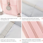 CICIMELON Large Capacity Pencil Case 3 Compartment Pouch Pen Bag for School Teen Girl Boy Men Women (Pink)