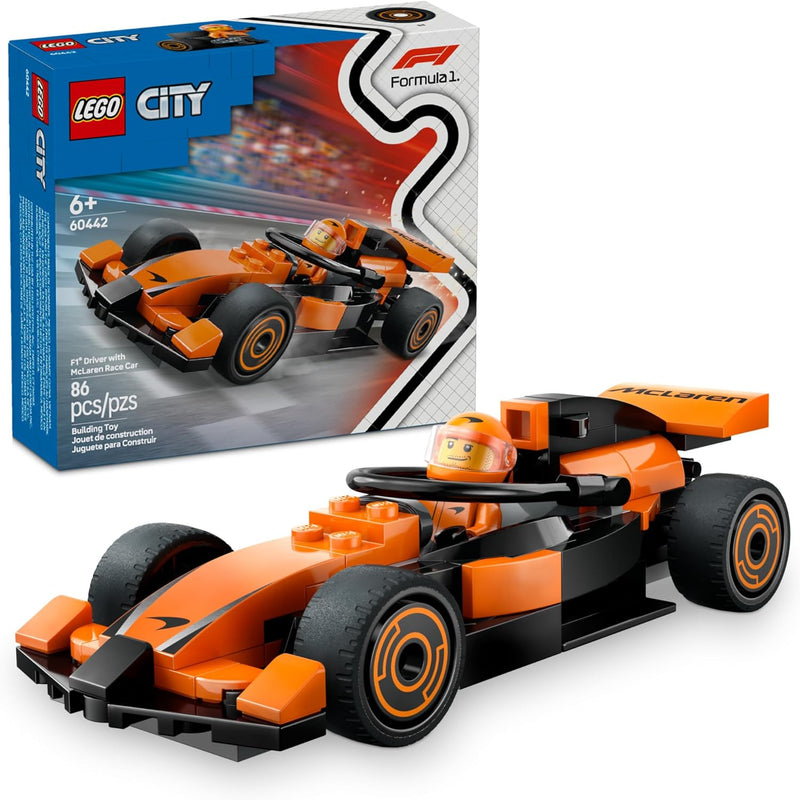 LEGO City F1 Driver with McLaren Race Car Toy Kit for Kids Ages 6+