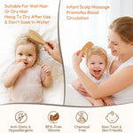 Baby Brush and Comb Set - 4 Piece Wooden Soft Bristle Hairbrush for Newborns, Baby Brush for Cradle Cap - Essentials Care Kit - Baby Shower Gift for Boys & Girls