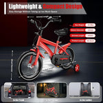 14 Inch Kids Bike for Boys and Girls with Training Wheels, Adjustable Height, Multiple Colors
