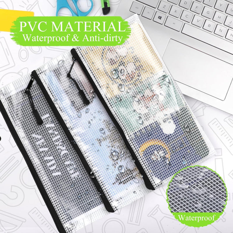 YOPCDJ 24 Pack Mesh Zipper Pouch Bags Small, Zipper Pencil Pouches, 9.2 x 4.7 in Clear Pencil Pouch Bulk, Pencil Bags with Zipper for Travel Storage, Black