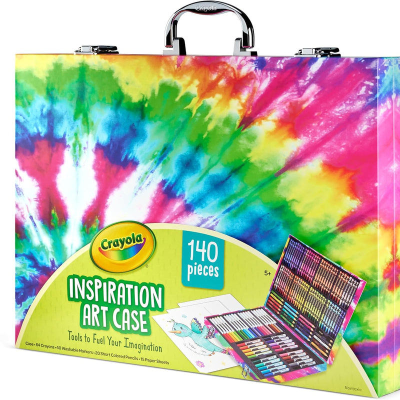 Crayola Inspiration Art Case Coloring Set - Tie-Dye (140ct), Art Supplies Set For Kids, Travel Drawing Kit, Gift for Girls & Boys, Ages 5+ [Amazon Exclusive]