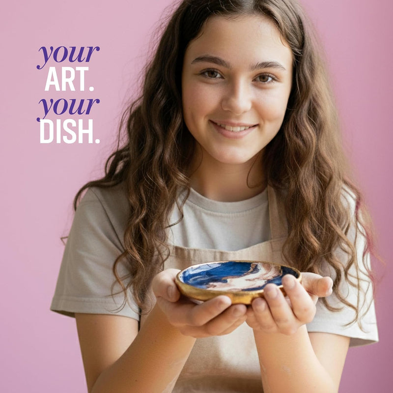 Craft 'n Clay - Jewelry Dish Making Kit for Kids 8-14 Years - DIY Crafts | Best DIY Arts & Crafts Kits - Birthday Gifts - Creative Toys for Preteen & Teenagers - Girl Birthday Gift Ideas for Ages 8-12