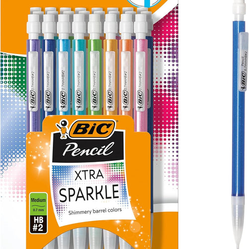 BIC Xtra-Sparkle Number 2 Mechanical Pencils With Erasers, Medium Point (0.7mm), 24-Count Pack, Mechanical Pencils for School Supplies