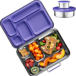 AOHEA Stainless Steel Bento Box Kids, Kids Metal Bento Lunch Box BPA Free Lunch Box Containers 304 Stainless Steel Bento Box for School and Office(Bule)