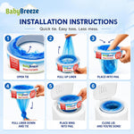 BabyBreeze Diaper Pail Refill Bags for Diaper Genie, 5-Pack, 1400 Count | Odor-absorbing Diaper Disposal Bags Compatible with Playtex Diaper Genie Pails; 5-Pack Holds up to 1,400 Newborn Diapers