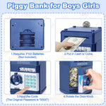 Refasy Piggy Bank Electronic Coin ATM for Kids Age 3-12, Money Savings Box Mini ATM Coin Bank