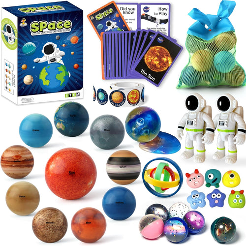 Solar System Planets Toys STEM Educational for Kids Non-Toxic, Space Astronaut Slime Ball Alien Monster Toy Set