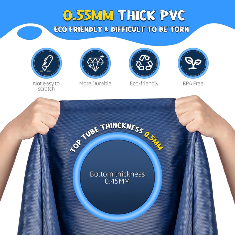 80" Non-Slip Splash Pad for Kids and Dogs, Premium Inflatable Slide with Anti-Slip Safety and Quick Inflation