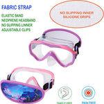 Swim Goggles Kids 6-14, Diving Mask No Tangle Strap，Water Goggles Nose Cover for JR / Youth