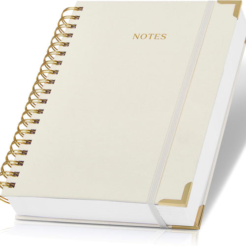Aesthetic Thick Spiral Notebook Journal For Women in B5 Format - Modern Linen Hardcover College Ruled Note Book With 300 Lined Pages - Perfect For Writing And Staying Organized at Work or School