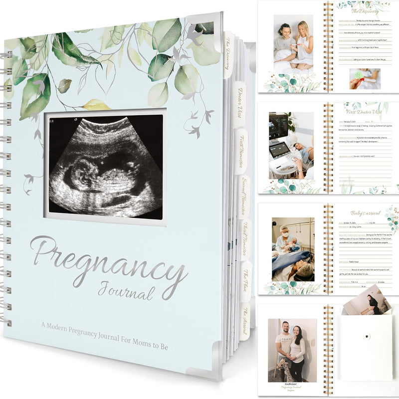 Pregnancy Journal for First Time Moms Gifts - 90 Pages Hardcover (Alpine) | Pregnancy Memory Book, Beautiful & Cute Baby Book Keepsake, Ultrasound Baby Scrapbook, Mom To Be Gift