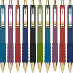 Linbsunne Ballpoint Pens Black Medium Point 1mm Pen with Super Soft Grip Ball Point Pen for Men Women Retractable Pens (gold-12 pcs)