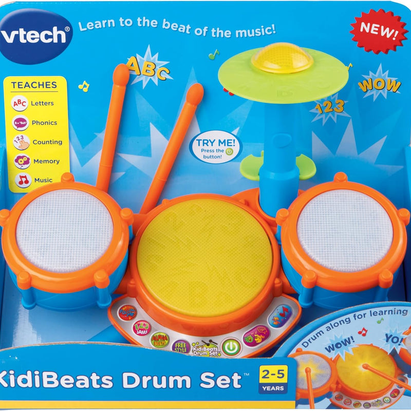 VTech KidiBeats Kids Drum Set - Musical Toy with Lights, Sounds & Learning for Toddlers 2-5 Years