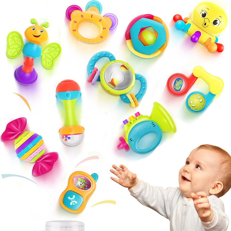 iPlay, iLearn Baby Rattles Toys Set for Newborns and Infants