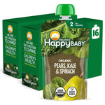 Happy Baby Organics Stage 2 Baby Food Pouches, Gluten Free, Vegan & Healthy Snack, Clearly Crafted Fruit & Veggie Puree, Fruit & Veggie Variety Pack, 4 Ounces (Pack of 10), Amazon Exclusive