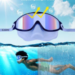 Keary 2 Pack Kids Swim Goggles with Nose Cover for 3-12 Anti-UV Anti-Fog Pool Water Swimming Goggles Boys Girls Youth Toddler