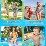 Reusable Water Balloons 12PCS - Summer Water Toys for Pool Beach & Outdoor, Self-Sealing Refillable Water Bombs for Kids Ages 3-14, Magnetic Splash Balls for Kids Fun Games & Activities