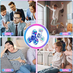 Fidget Spinner 2 Pack, Light up Sensory Fidget Toys Adults Kids 4-8-12 with Autism ADHD, Kids Travel Toys Anxiety Stress Relief Teen Boy Gifts, Classroom Prizes Glow Birthday Party Graduation Gifts