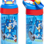 Zak Designs Minecraft Kids Water Bottle with Straw and Built in Carrying Loop Set, Made of Plastic, Leak-Proof Water Bottle Designs (Creeper/Pig, 16 oz, 2pc Set)