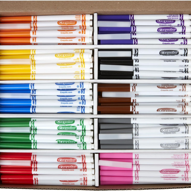 Crayola Fine Line Markers Classpack (200ct), Teacher Classroom Must Haves & Essentials, Bulk Kids Markers For Preschool, Kindergarten, Elementary School