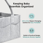 HIPHOP PANDA 2-Pack Diaper Caddy Organizer - Newborn Essentials Baby Registry Must Haves - Sturdy Nursery Storage Bin & Portable Car Caddy for Diapers & Wipes - Grey/Oatmeal Gift Set