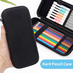 Upgraded Hard Pencil Case Box for Adults,Durable Pen Carrying Case with Zipper-Black