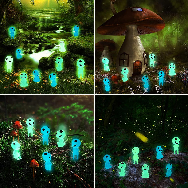 CCINEE 20Pcs Glow in Dark Tree Elves Fairy Luminous Ghost Micro Landscape Accessories Miniature Tree Elves Decoration for Garden Landscape Aquarium Dollhouse Potted Plants Decoration